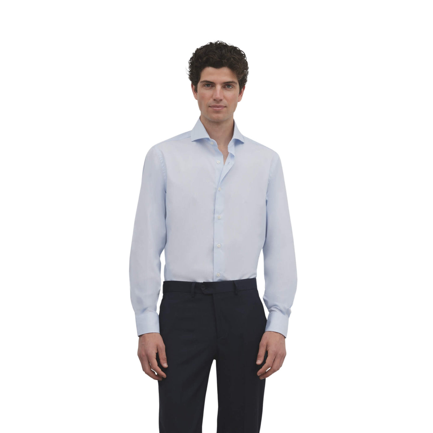 Camisa Silbon Hombre Vestir Mini Rayas Celeste · imagen 1