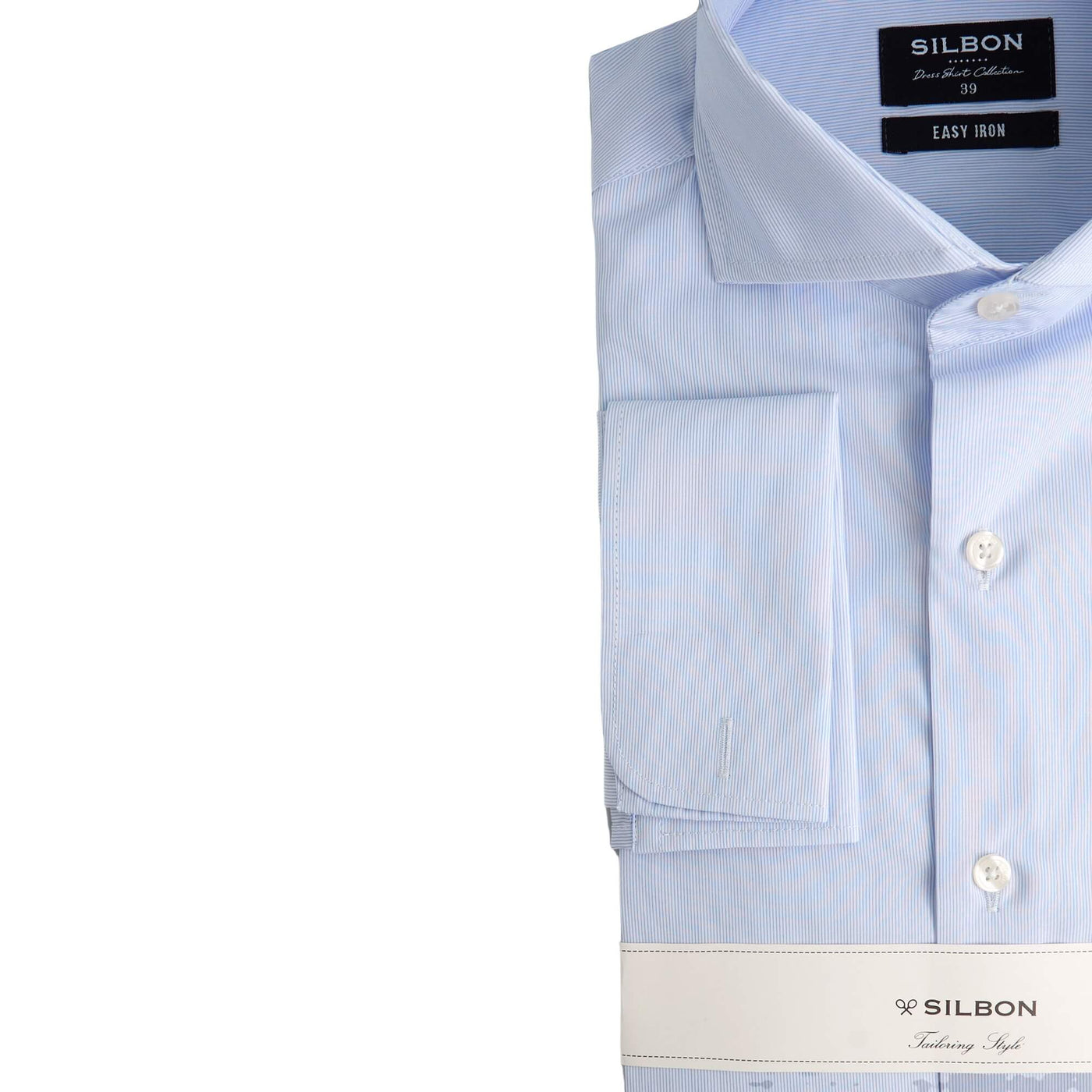 Camisa Silbon Hombre Vestir Mini Rayas Celeste · imagen 4