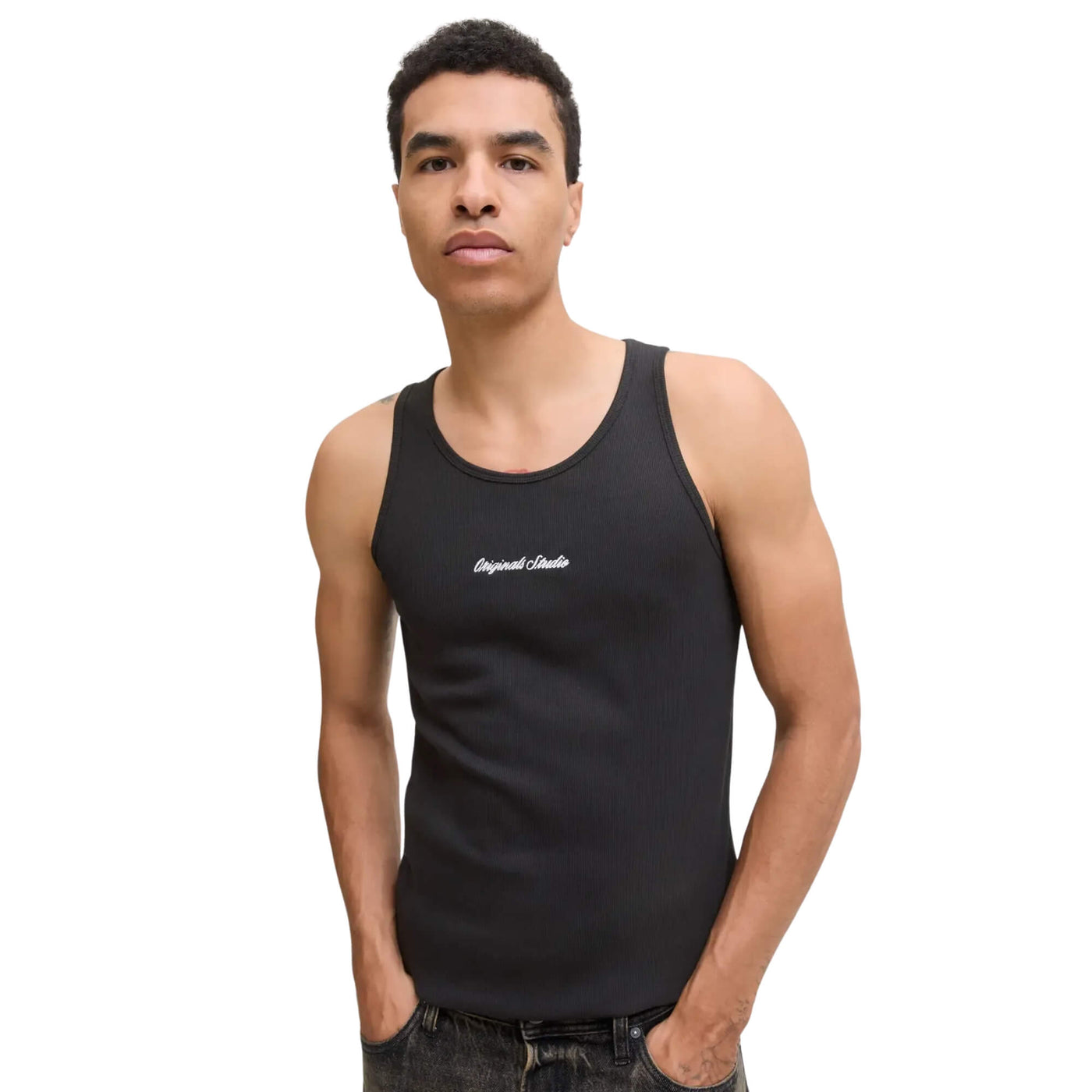 Camiseta Jornorrebro Rib Tank Top Black | Jack & Jones · imagen 4