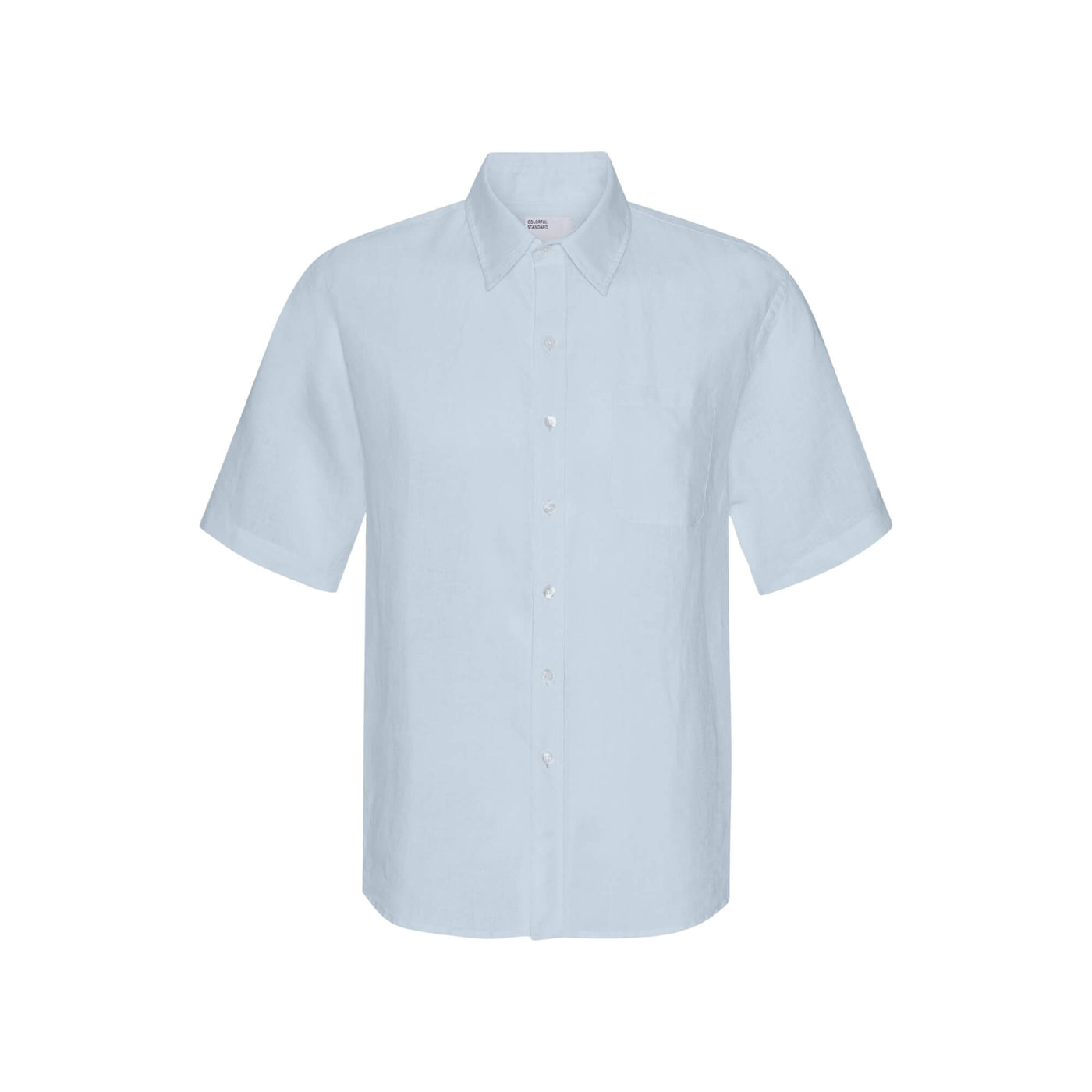 Camisa Colorful Standard Hombre Lino Manga Corta Azul · imagen 5