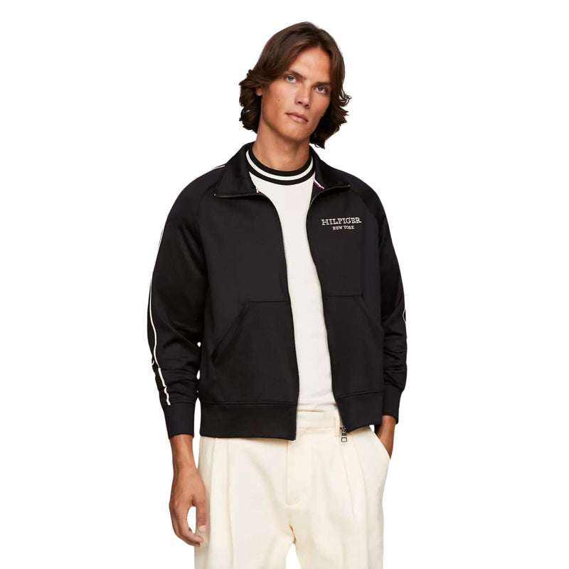 Sudadera Tommy Hilfiger Hombre Monotype Track Zip Through - Negro