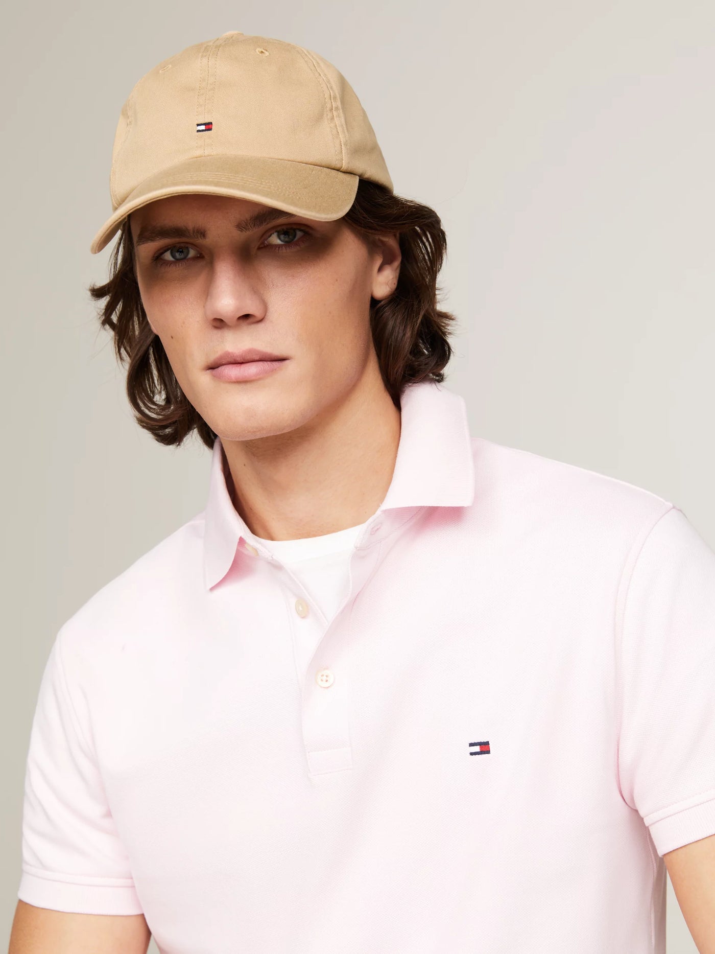 Gorras Tommy Hilfiger Hombre Th Flag Soft 6 Panel Cap · Rosa Beige · imagen 4