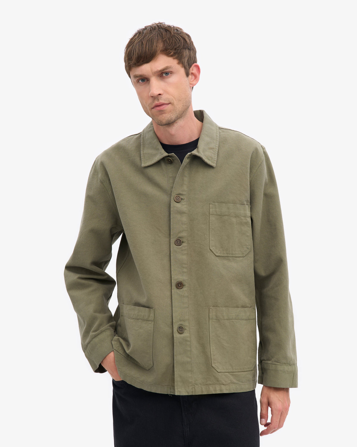 Chaqueta Workwear Organica Verde Oliva Empolvado | Colorful Standard · imagen 2