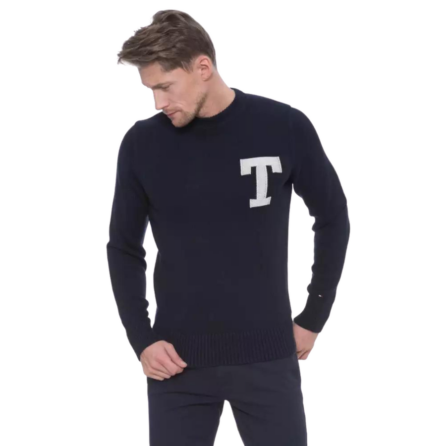 LOGO CNECK SWEATER TOMMY