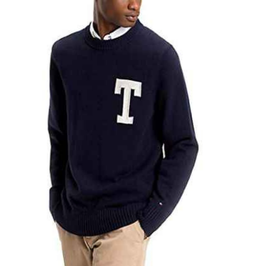 LOGO CNECK SWEATER TOMMY