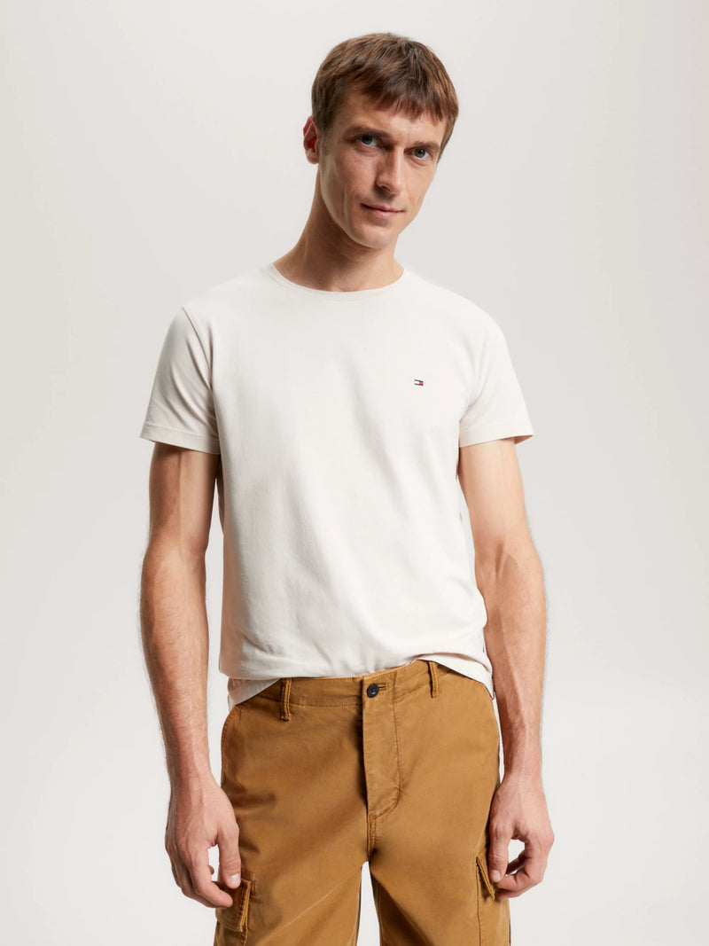 Tommy Hilfiger Camiseta Stretch Slim Fit Tee · Beige Gris