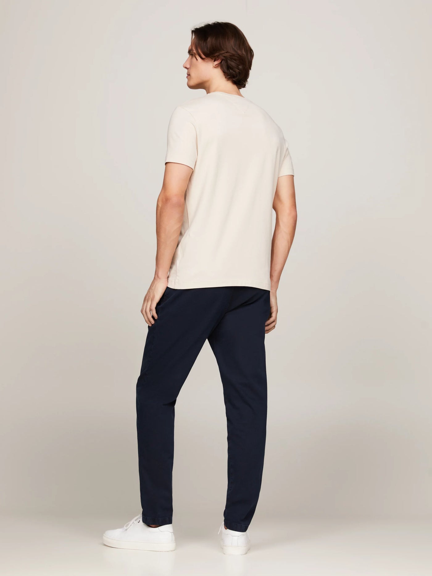 Camisetas Tommy Hilfiger Hombre Stretch Slim Fit Tee · Negro Rosa · imagen 4