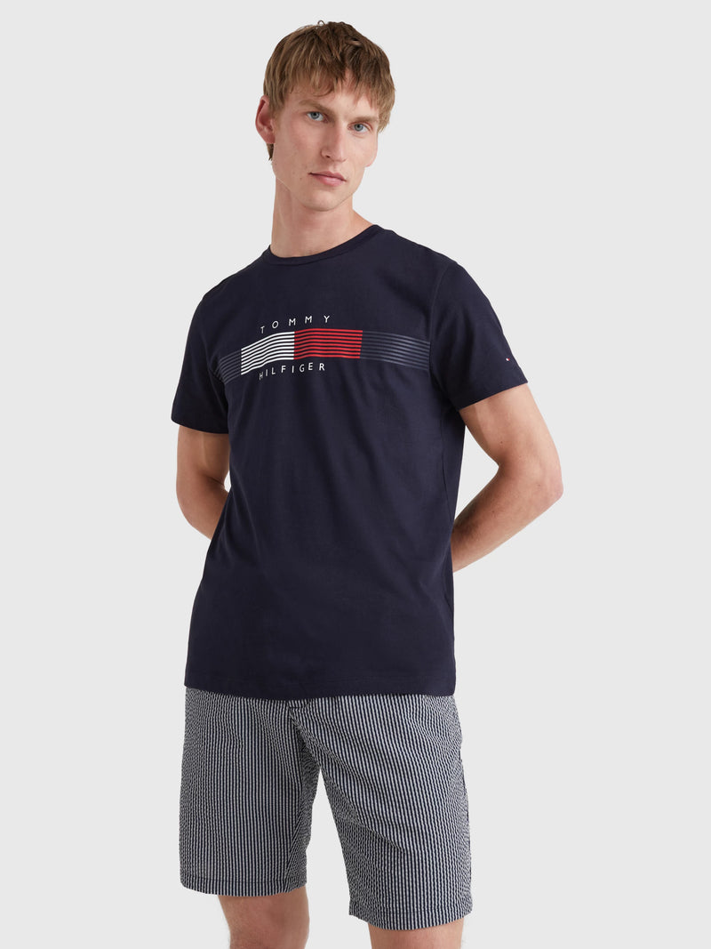 Camisetas Tommy Hilfiger Hombre Chest Corp Stripe Graphic Tee