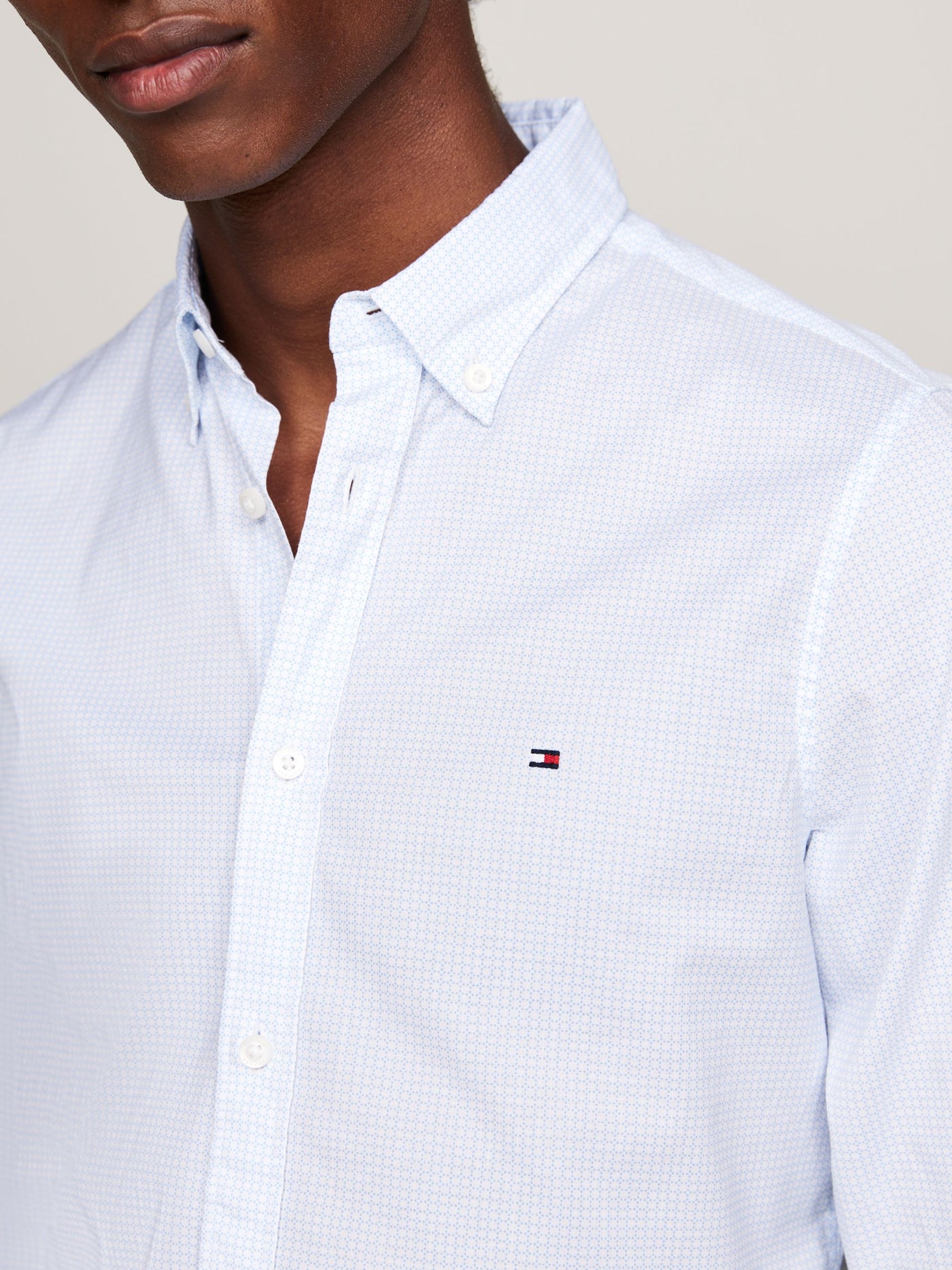 Tommy Hilfiger Camisa Flex Micro Foulard Sf Shirt · Blanco Beige · imagen 4