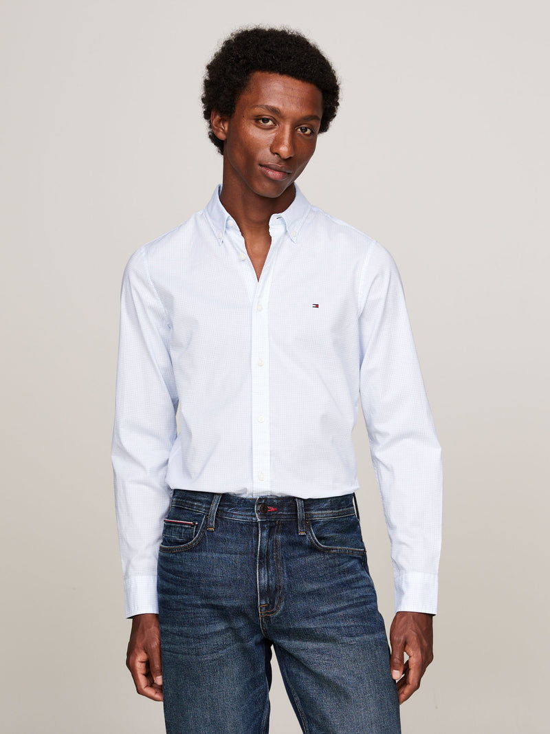 Tommy Hilfiger Camisa Flex Micro Foulard Sf Shirt · Blanco Beige