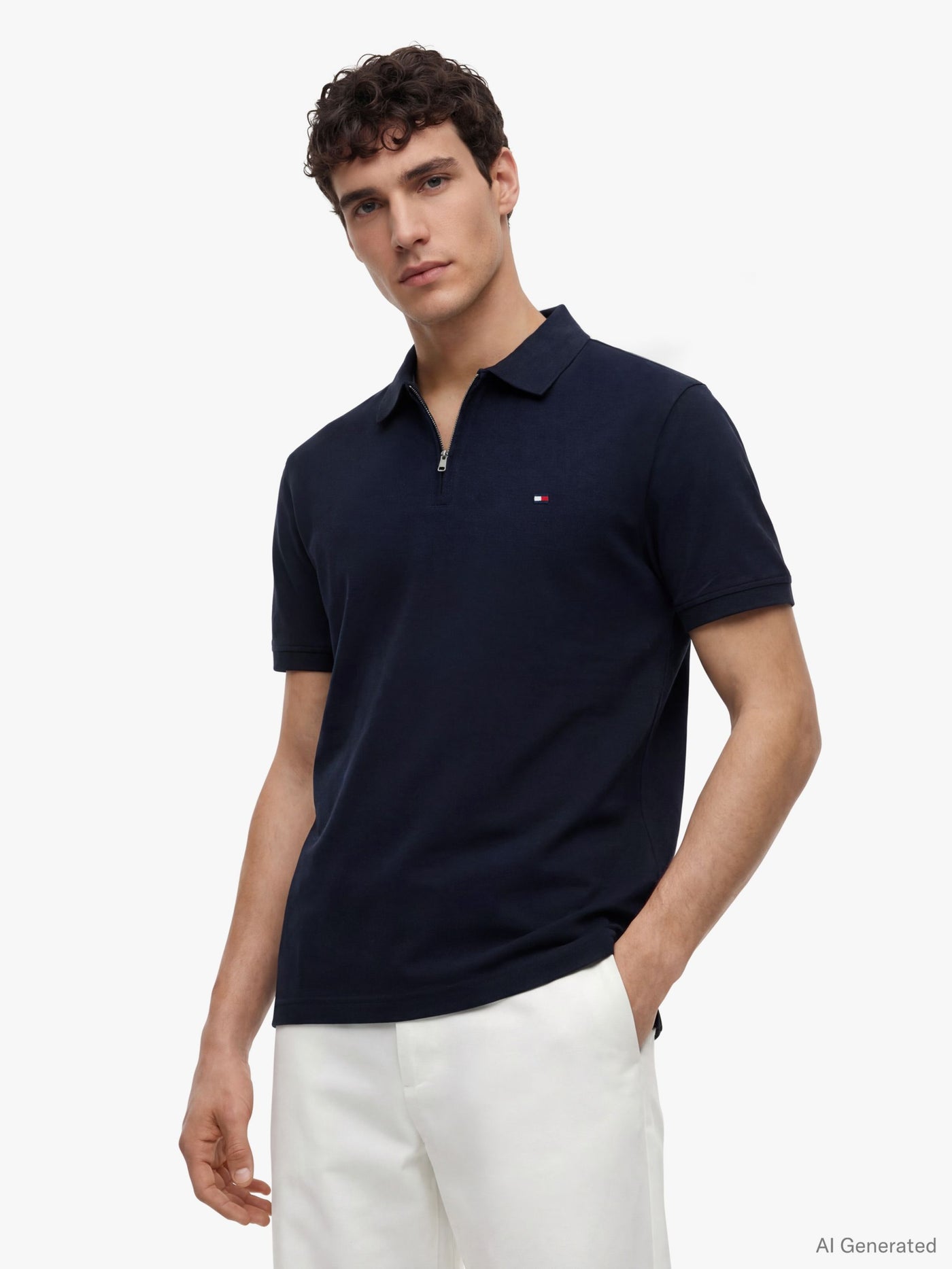 Polo Mercerised Zip Azul Marino | Tommy Hilfiger · imagen 1