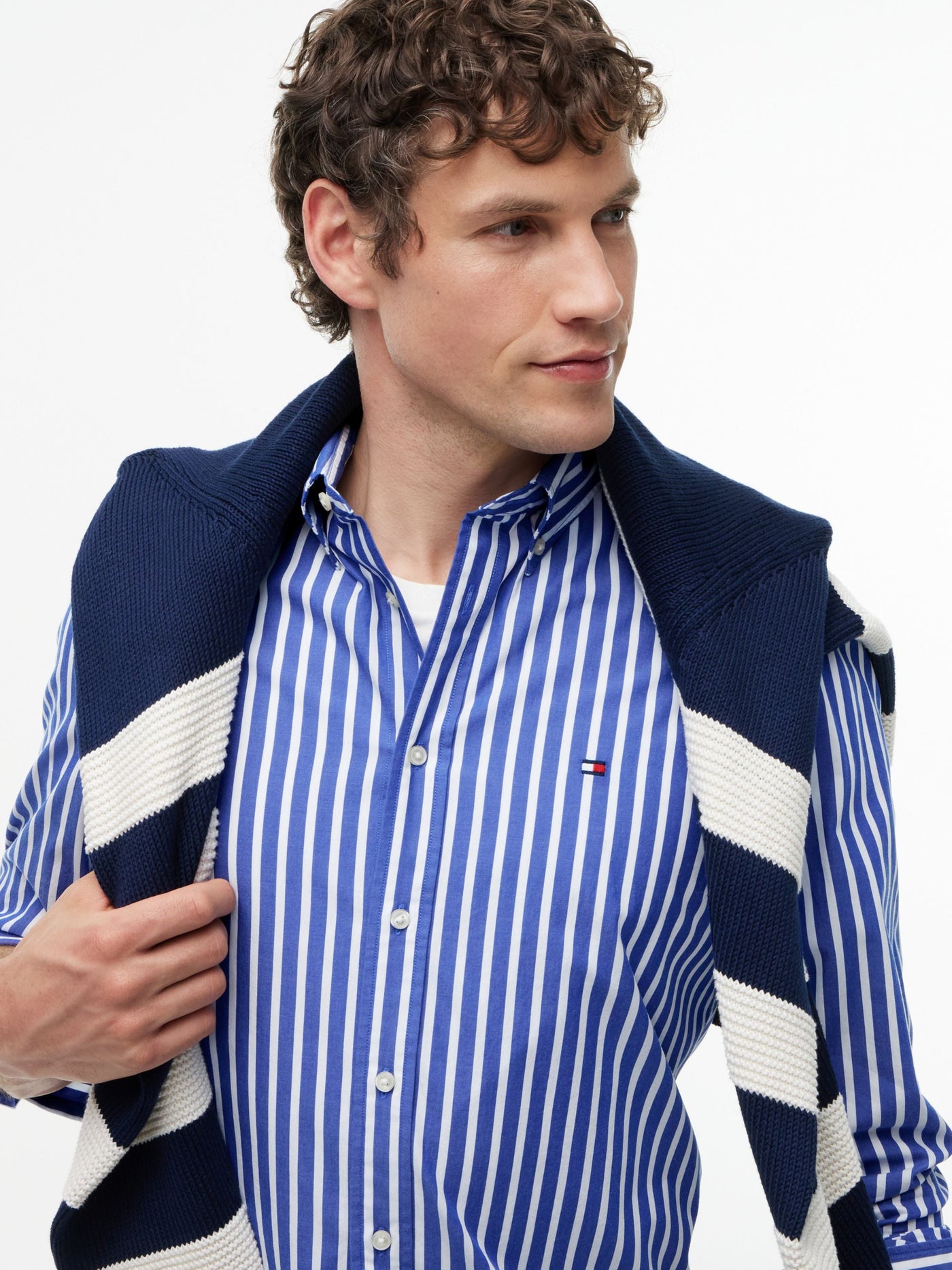 Camisa Flex Poplin Stripe Azul | Tommy Hilfiger · imagen 3