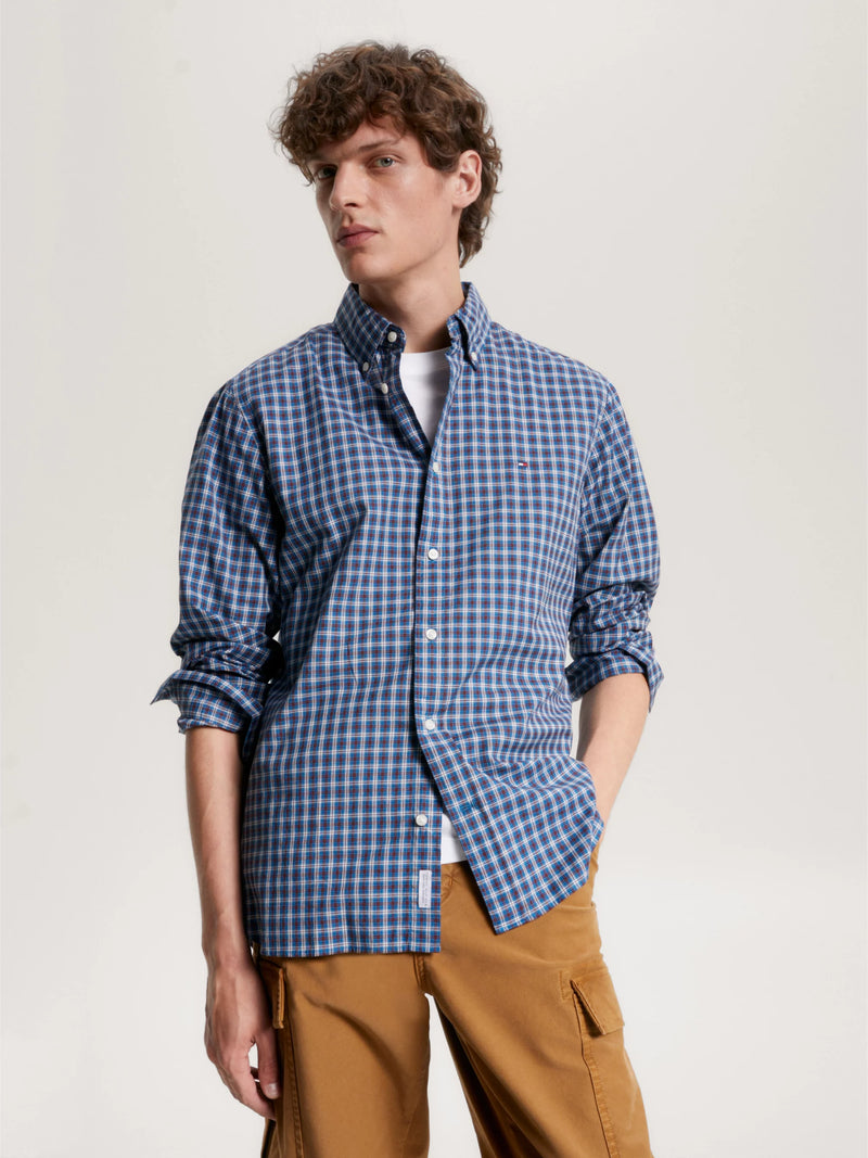 Tommy Hilfiger Camisa Nat. Soft Flex Mini Tartan Rf · Azul marino Azul