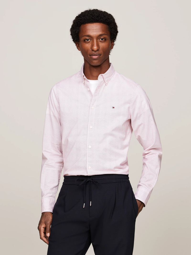 Camisas Tommy Hilfiger Hombre Flex Micro Foulard Sf Shirt · Rosa