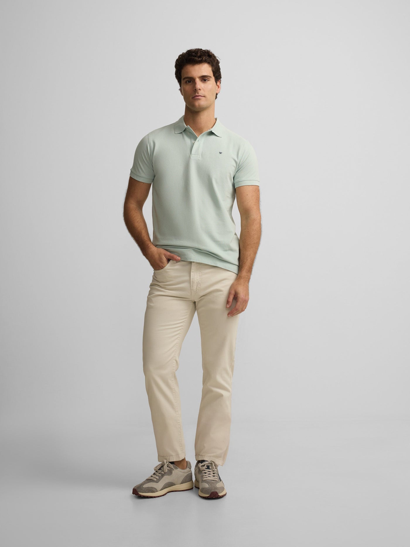 Polo Silbon Hombre Clásico Liso Azul Claro · imagen 4