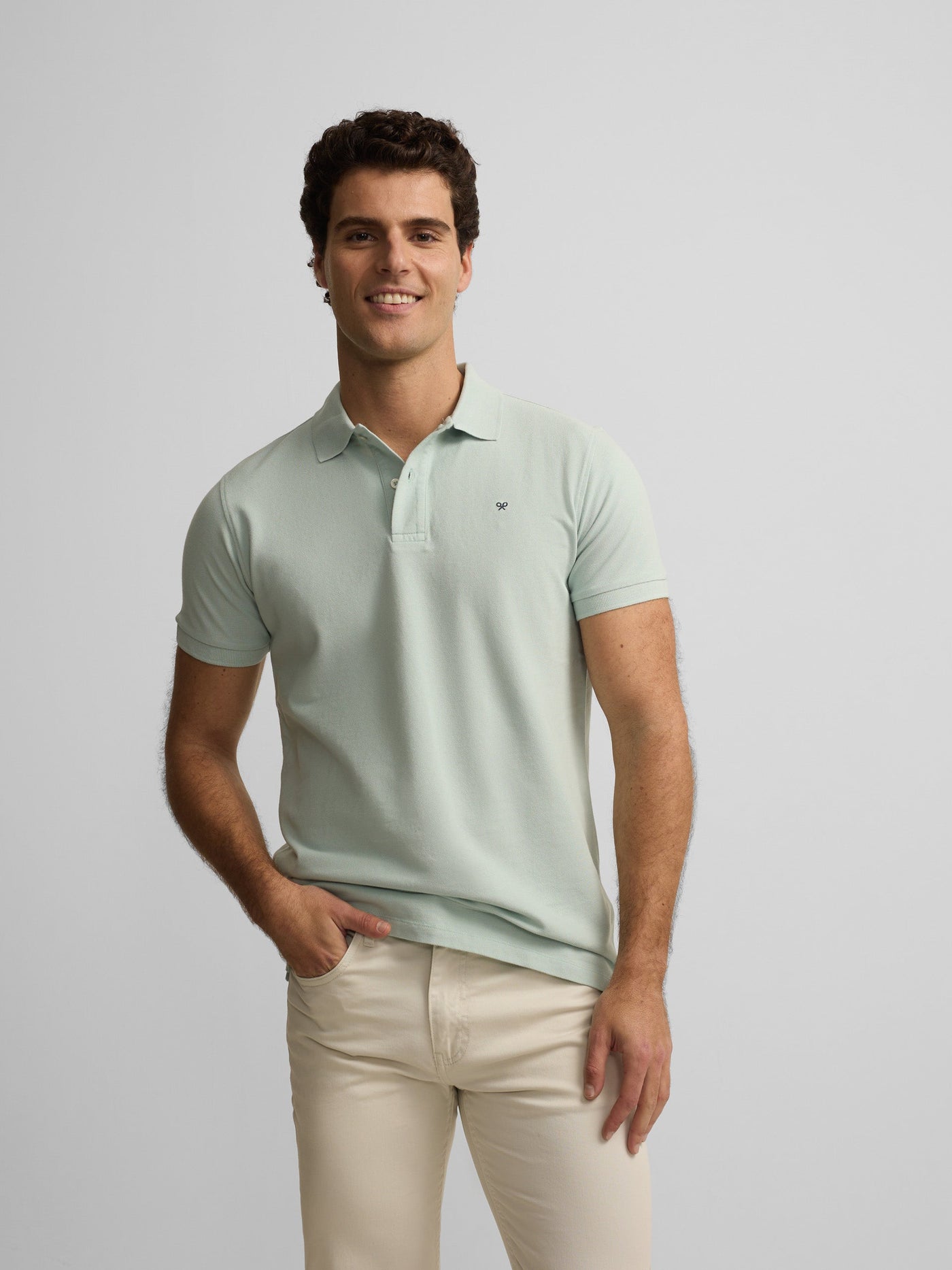 Polo Silbon Hombre Clásico Liso Azul Claro · imagen 3