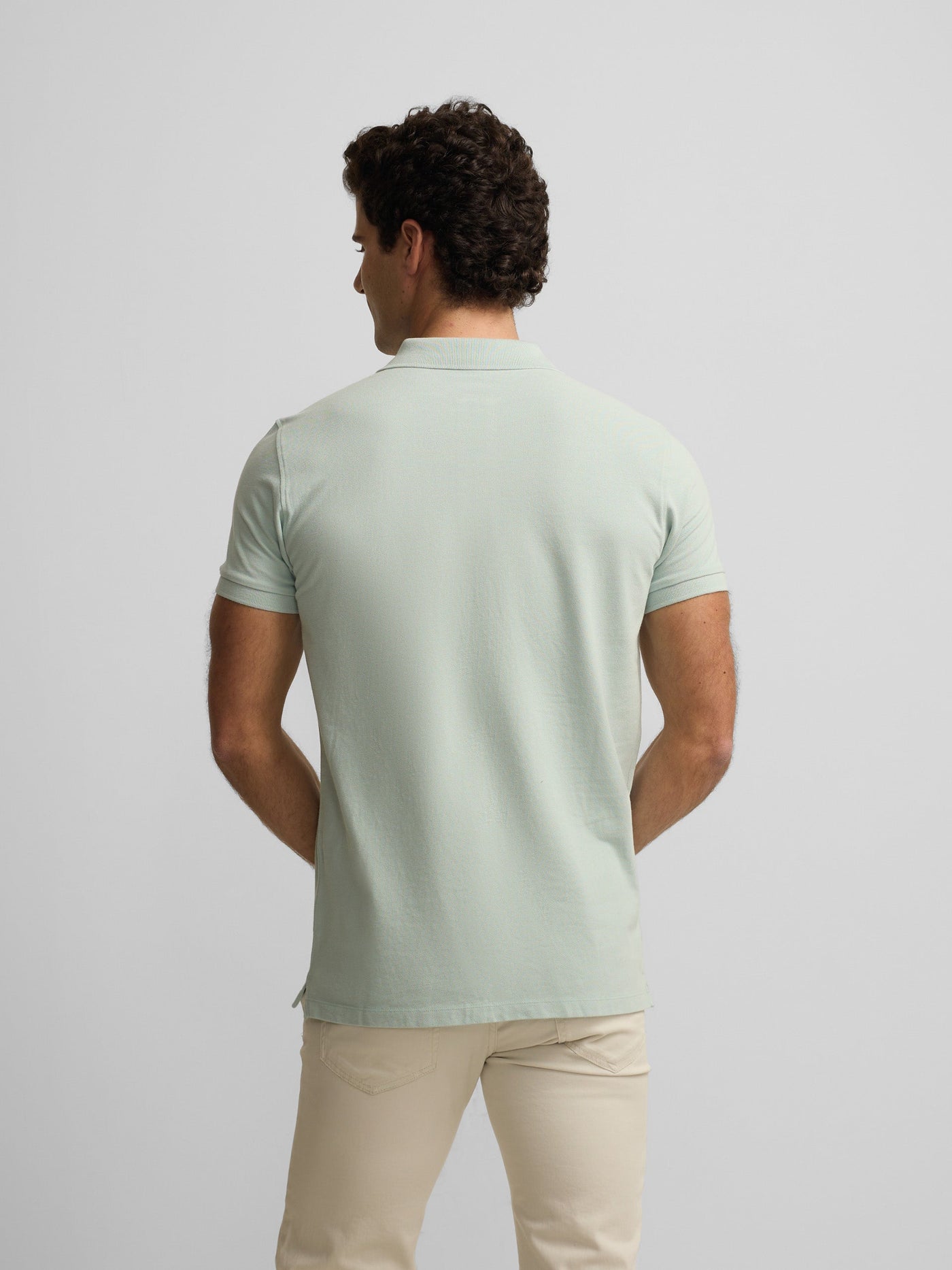 Polo Silbon Hombre Clásico Liso Azul Claro · imagen 7