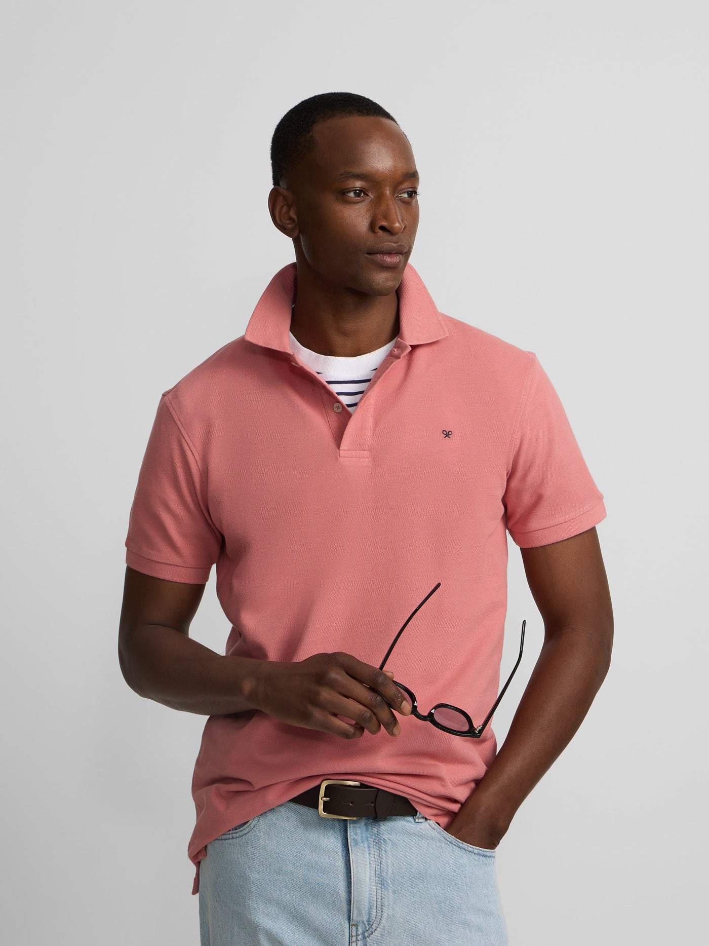 Polo Silbon Hombre Clásico Liso Coral · imagen 3