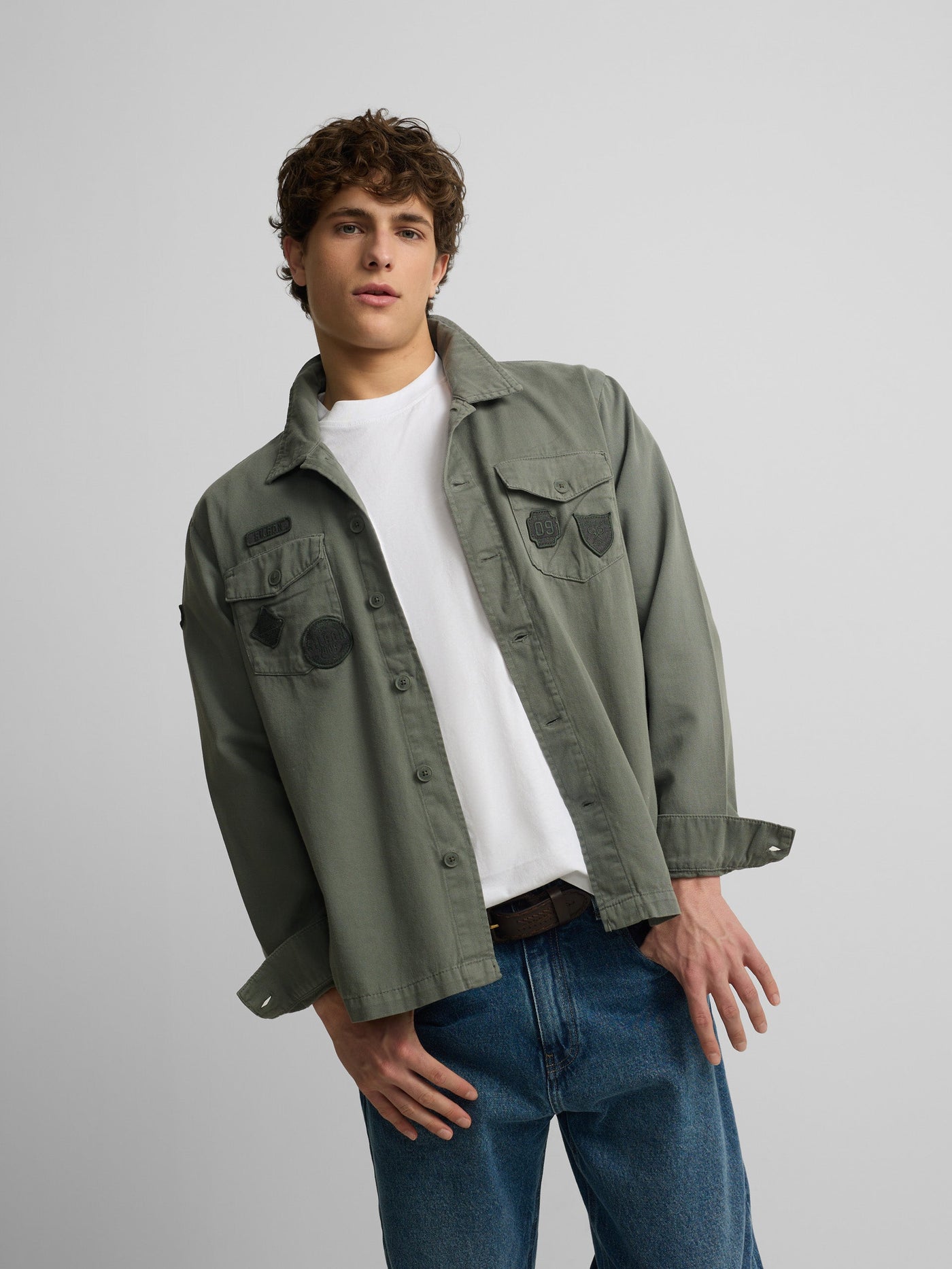 Sobrecamisa Silbon Hombre Parches Azul Petróleo · imagen 3