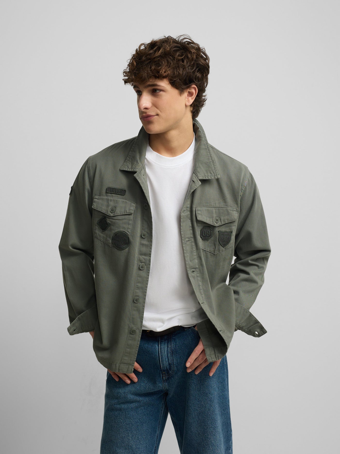 Sobrecamisa Silbon Hombre Parches Azul Petróleo · imagen 1