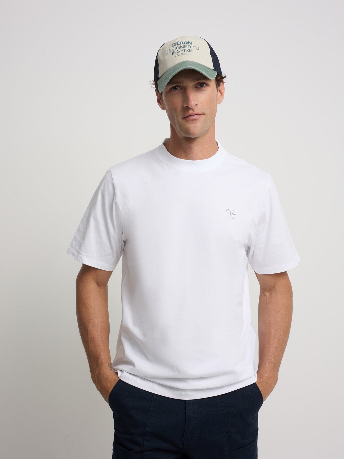 Camiseta Silbon Hombre Raquetas Lettering Blanco · imagen 3
