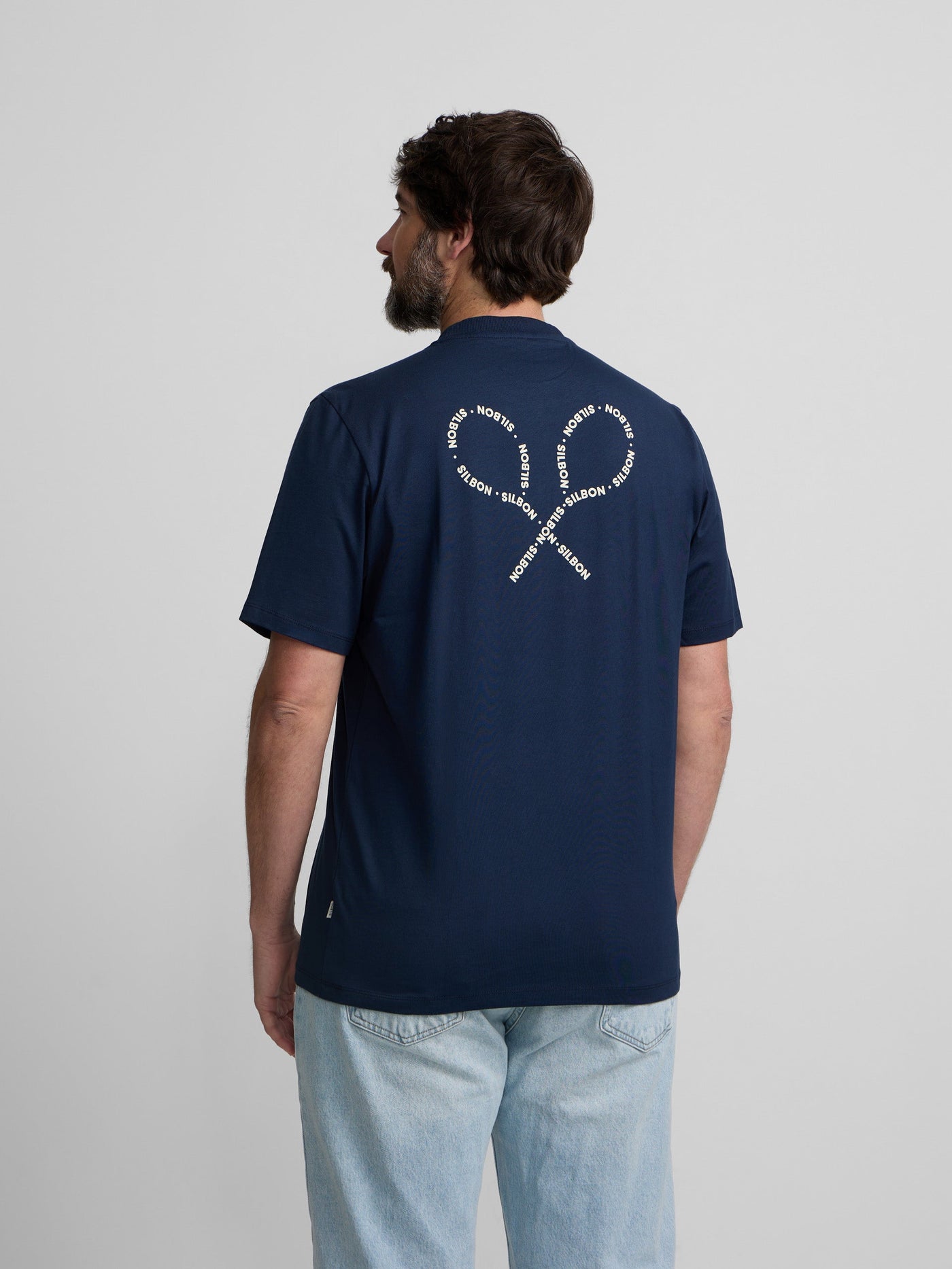Camiseta Silbon Hombre Raquetas Lettering Azul · imagen 5