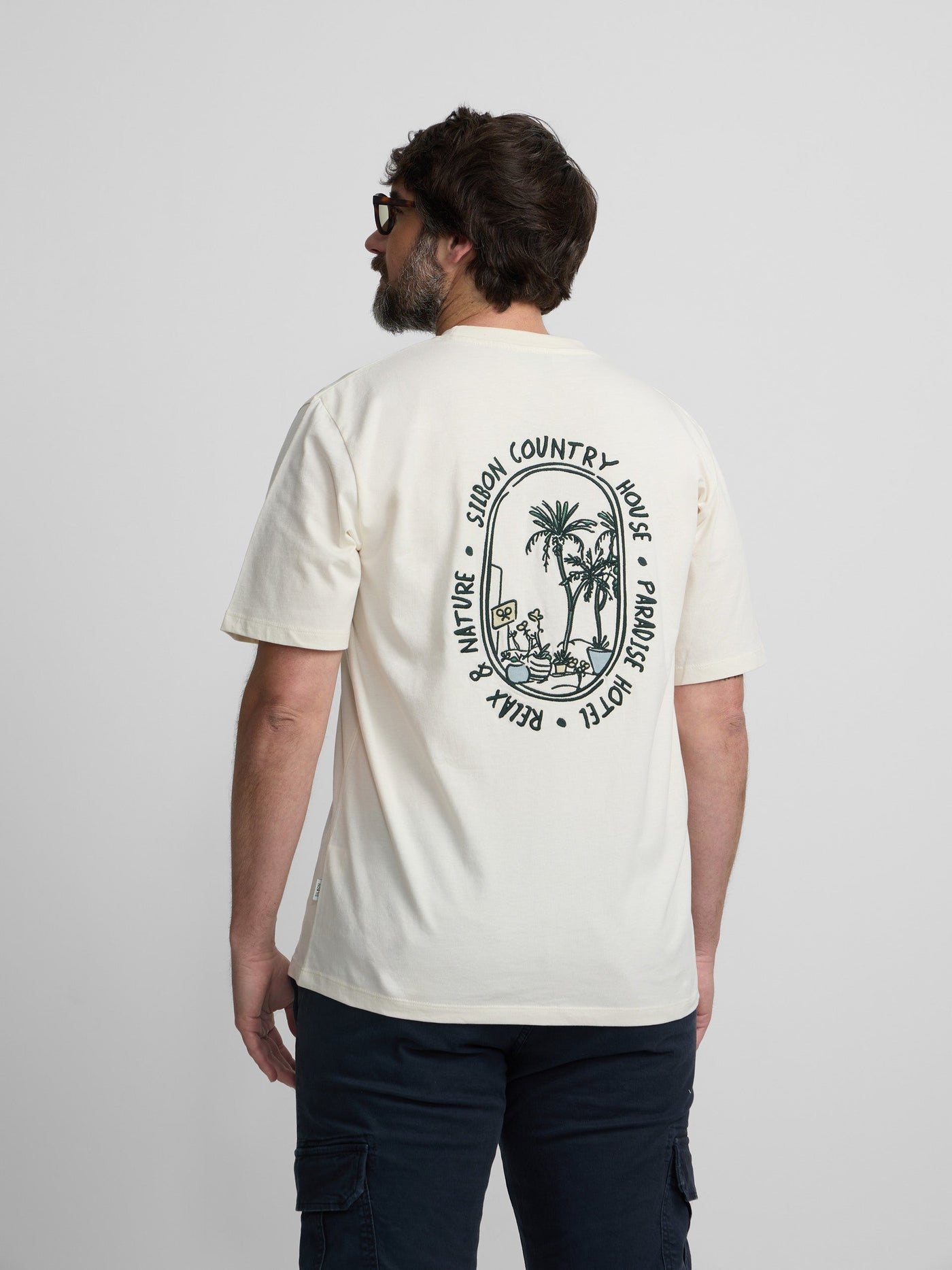 Camiseta Silbon Hombre Country House Crema · imagen 5