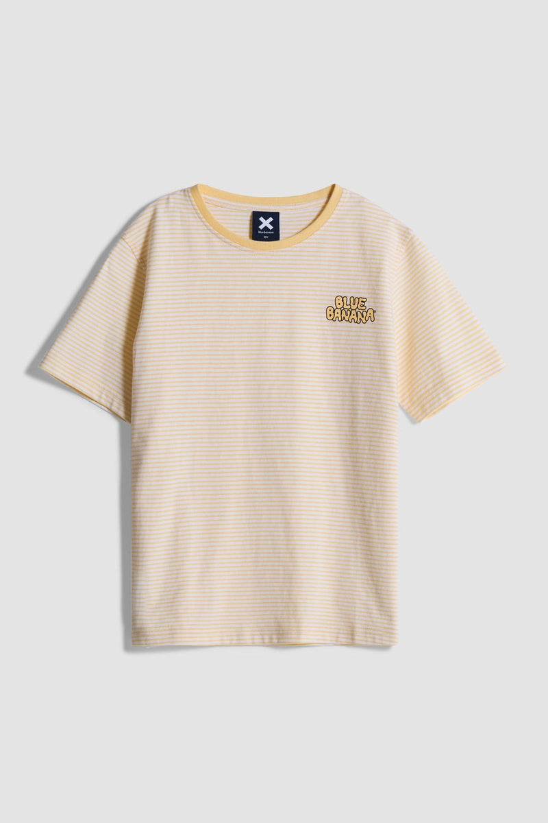 Camiseta Kids Stripes Amarillo Claro | Blue Banana