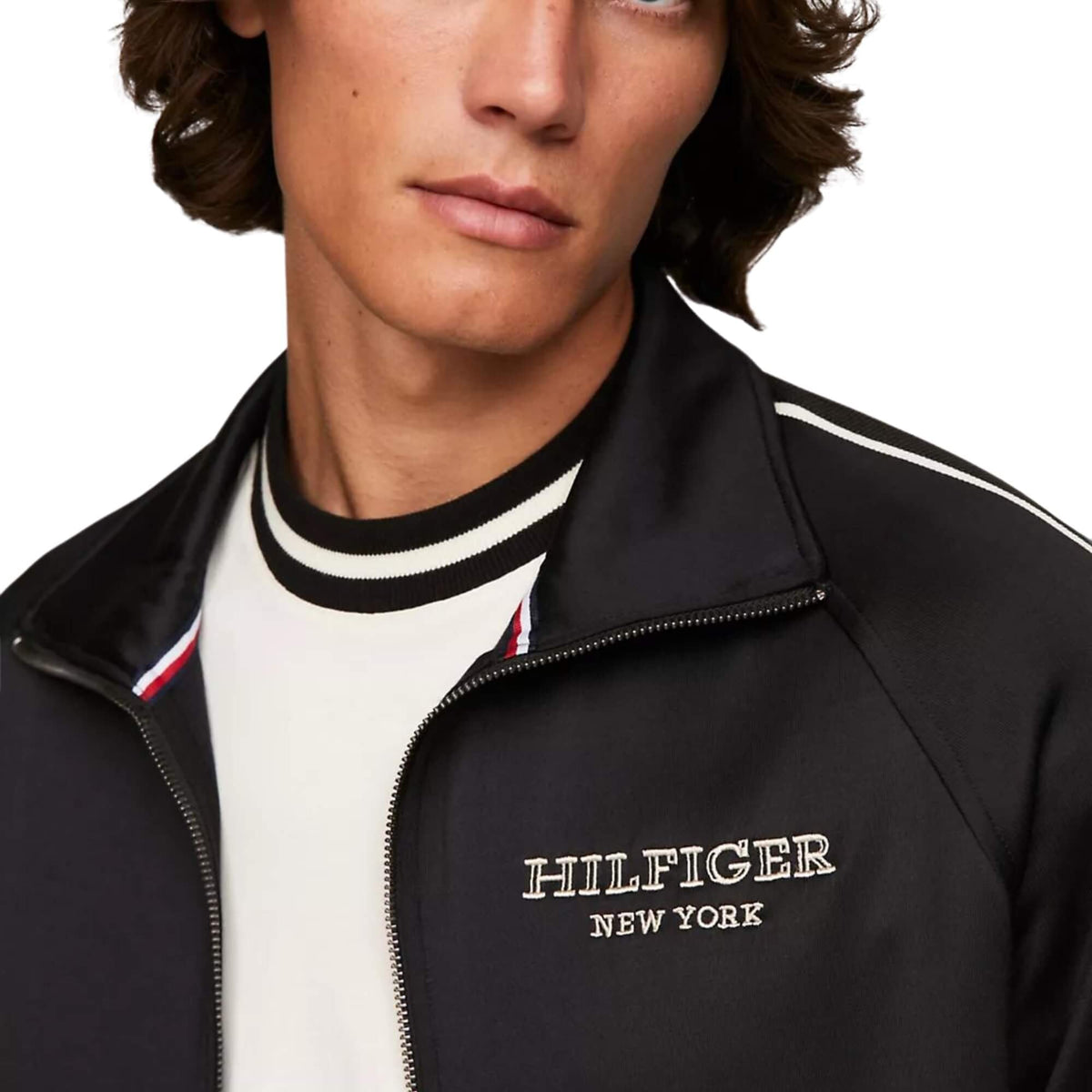 Sudadera Tommy Hilfiger Hombre Monotype Track Zip Through - Negro · imagen 3