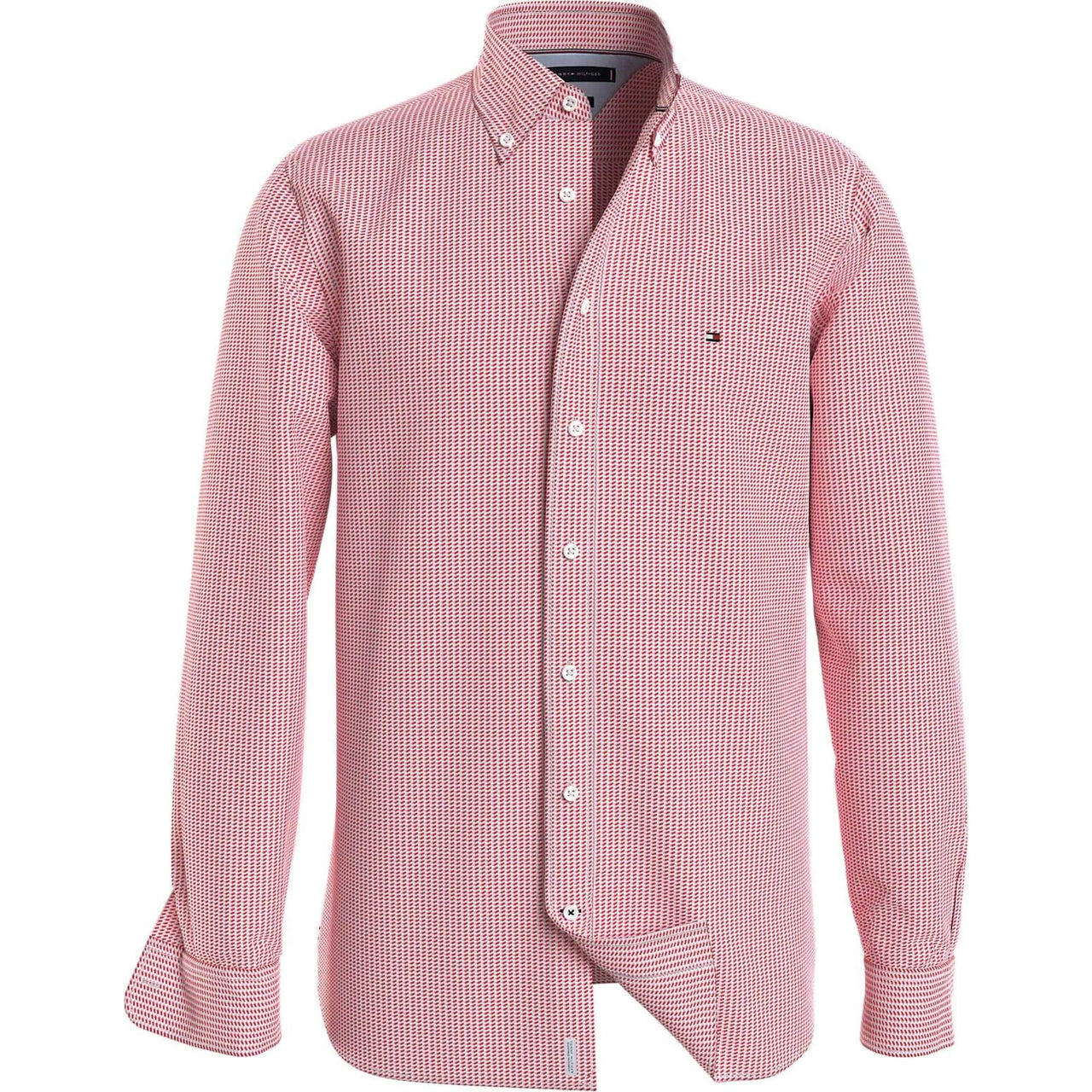 Mw0Mw328300Kp Camisas Tommy Hilfiger Hombre Natural Soft Flex Print Rf Shirt