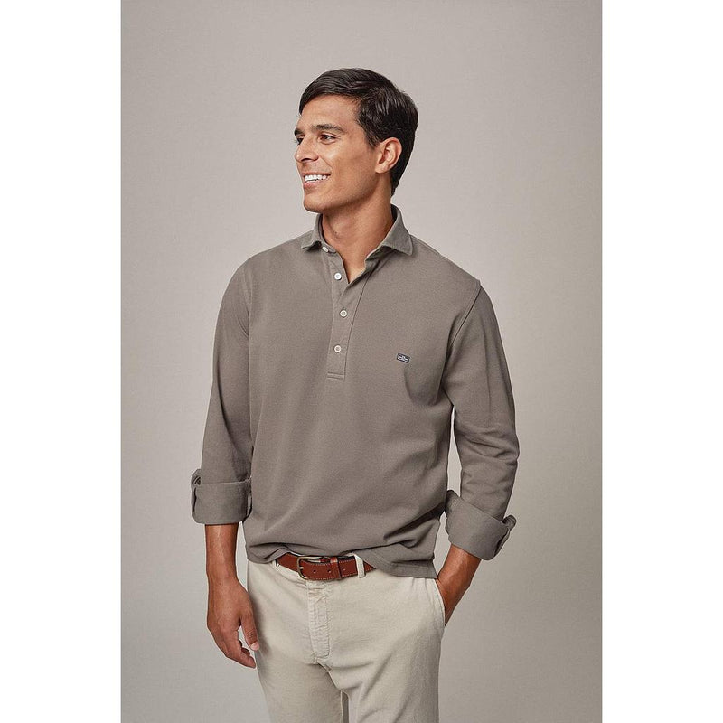 The Brubaker Polo Polera Cotton Polera Verde Piedra