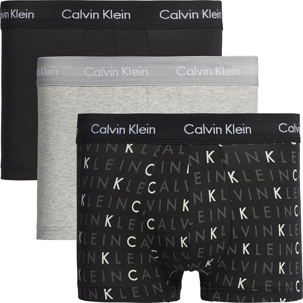 Calzoncillos Calvin Klein Hombre Low Rise Trunk 3Pk · Negro Gris · imagen 1