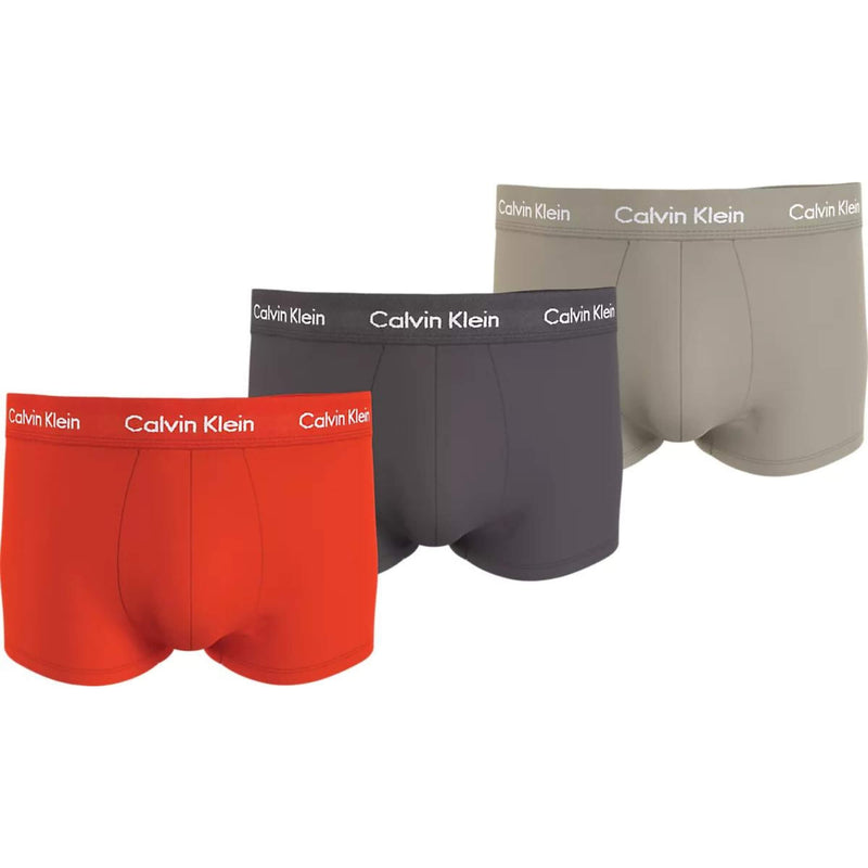 Calzoncillos Calvin Klein Hombre Low Rise Trunk 3Pk · Rojo Gris