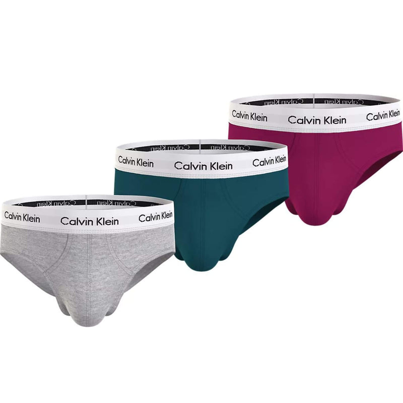 Calzoncillos Calvin Klein Hombre Hip Brief 3Pk · Gris Azul marino