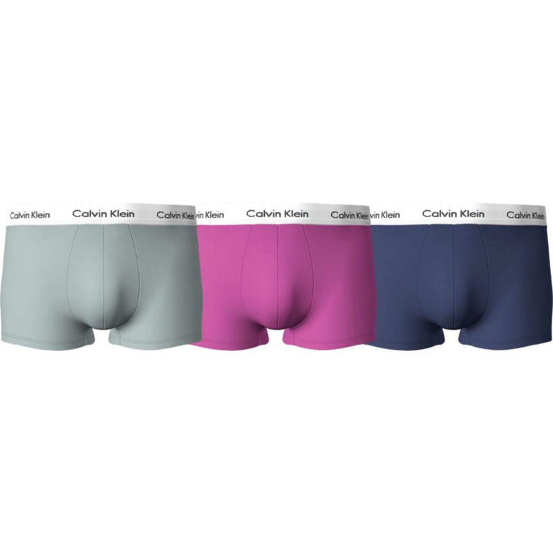 Calzoncillos Calvin Klein Hombre Low Rise Trunk 3Pk · Gris Azul marino