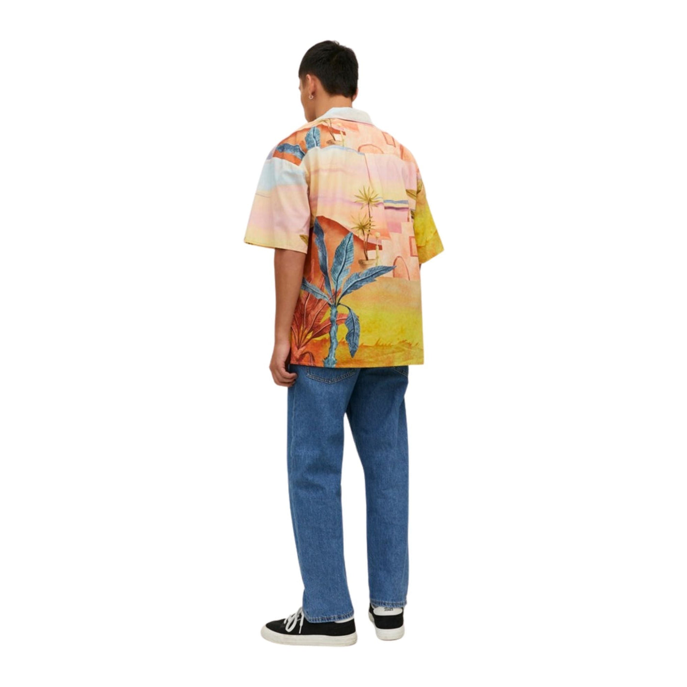 Camisas Jack And Jones Hombre Jorlandscape Shirt Ss Ln · Azul marino · imagen 3