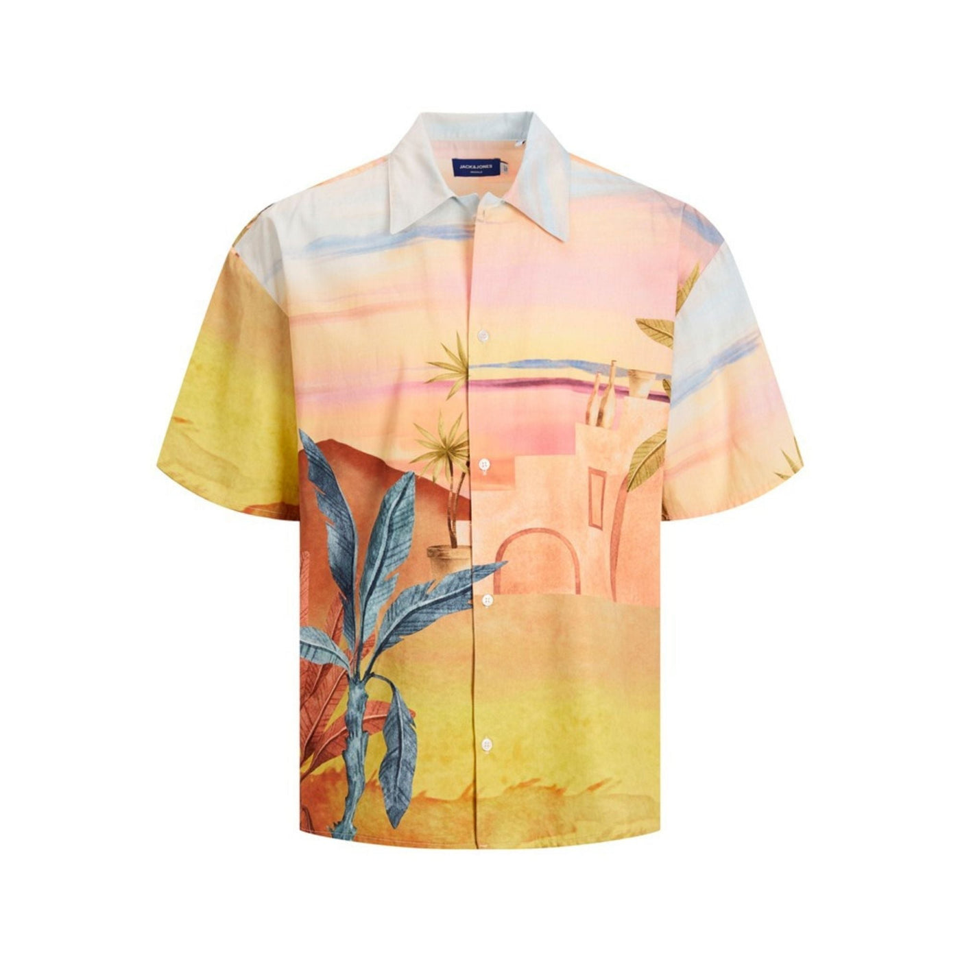 Camisas Jack And Jones Hombre Jorlandscape Shirt Ss Ln · Azul marino · imagen 2