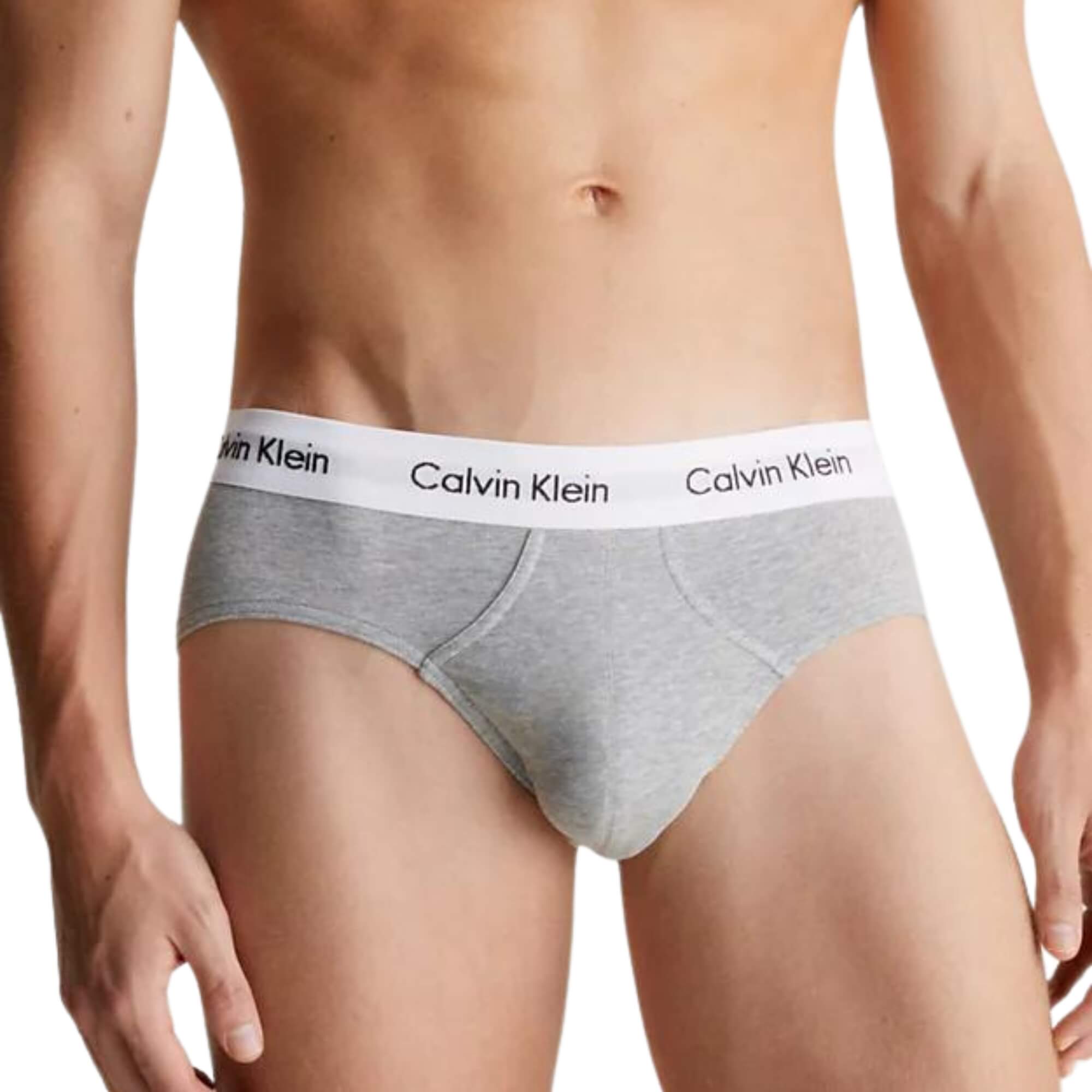 Calzoncillos Calvin Klein Hombre Hip Brief 3Pk · Gris Azul marino · imagen 3