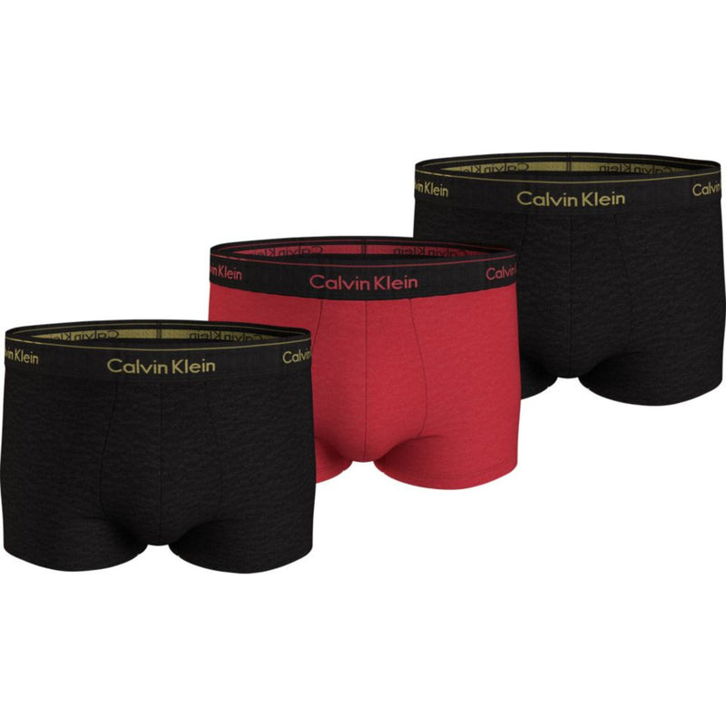 Calzoncillos Calvin Klein Hombre Trunk 3Pk · Negro Rojo