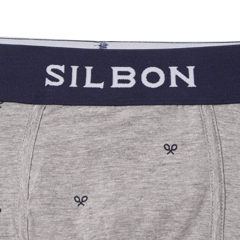 Calzoncillos Boxer Miniestampado Raquetas Gris | Silbon