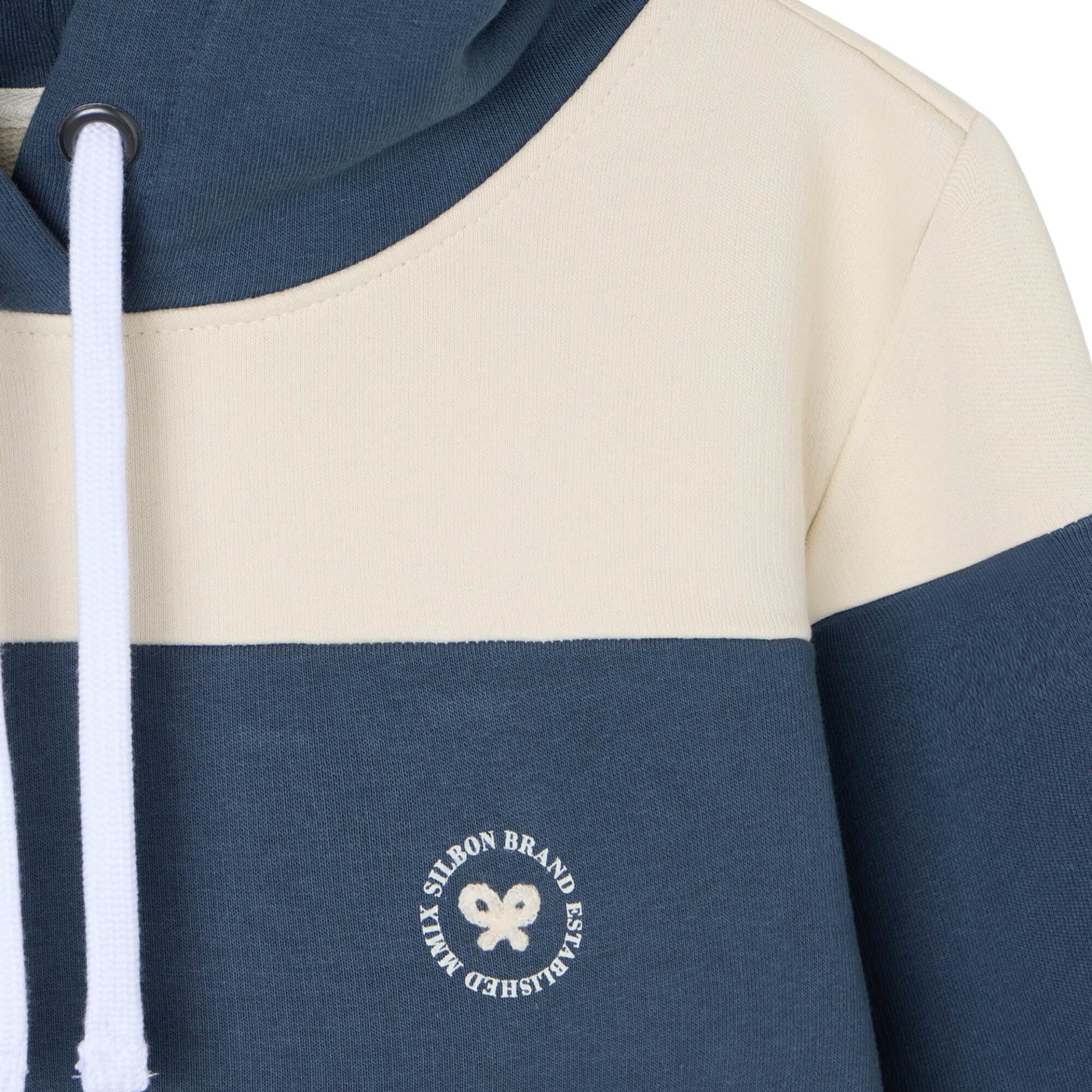 Sudadera Capucha Raya Ancha Azul Marino | Silbon · imagen 4