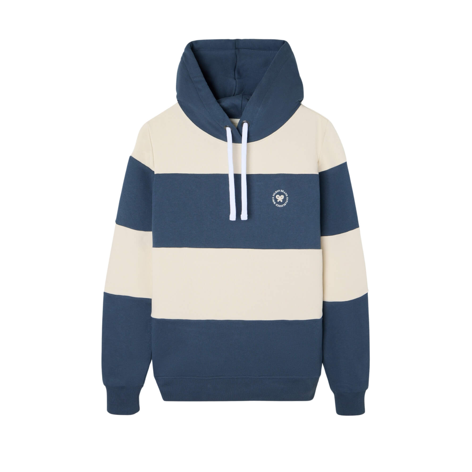 Sudadera Capucha Raya Ancha Azul Marino | Silbon · imagen 3