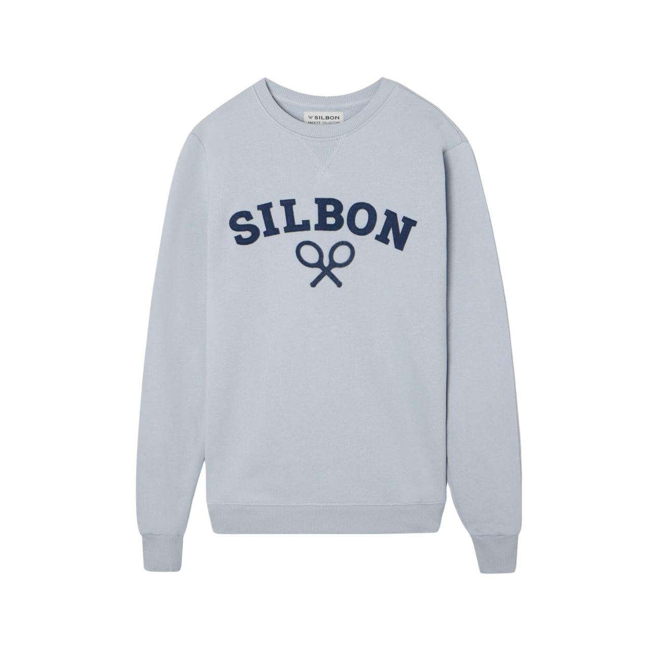 130061 Sudaderas Silbon Hombre Logo Raqueta Media Celeste