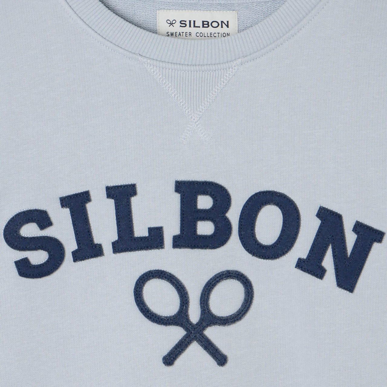 130061 Sudaderas Silbon Hombre Logo Raqueta Media Celeste