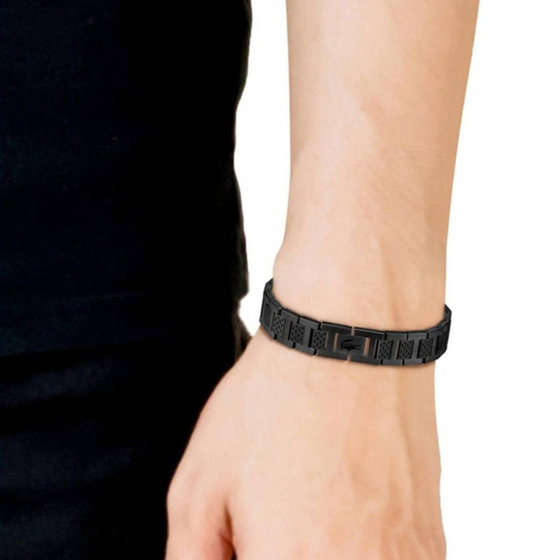 Pulsera Metropole Acero Ionizado Negro | Lacoste
