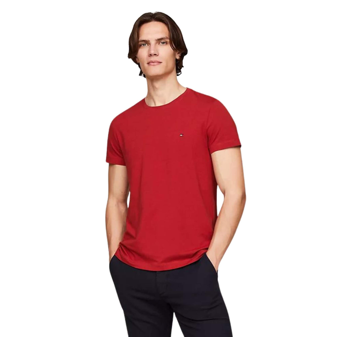 Mw0Mw10800Xnn Camisetas Tommy Hilfiger Hombre Stretch Slim Fit Tee