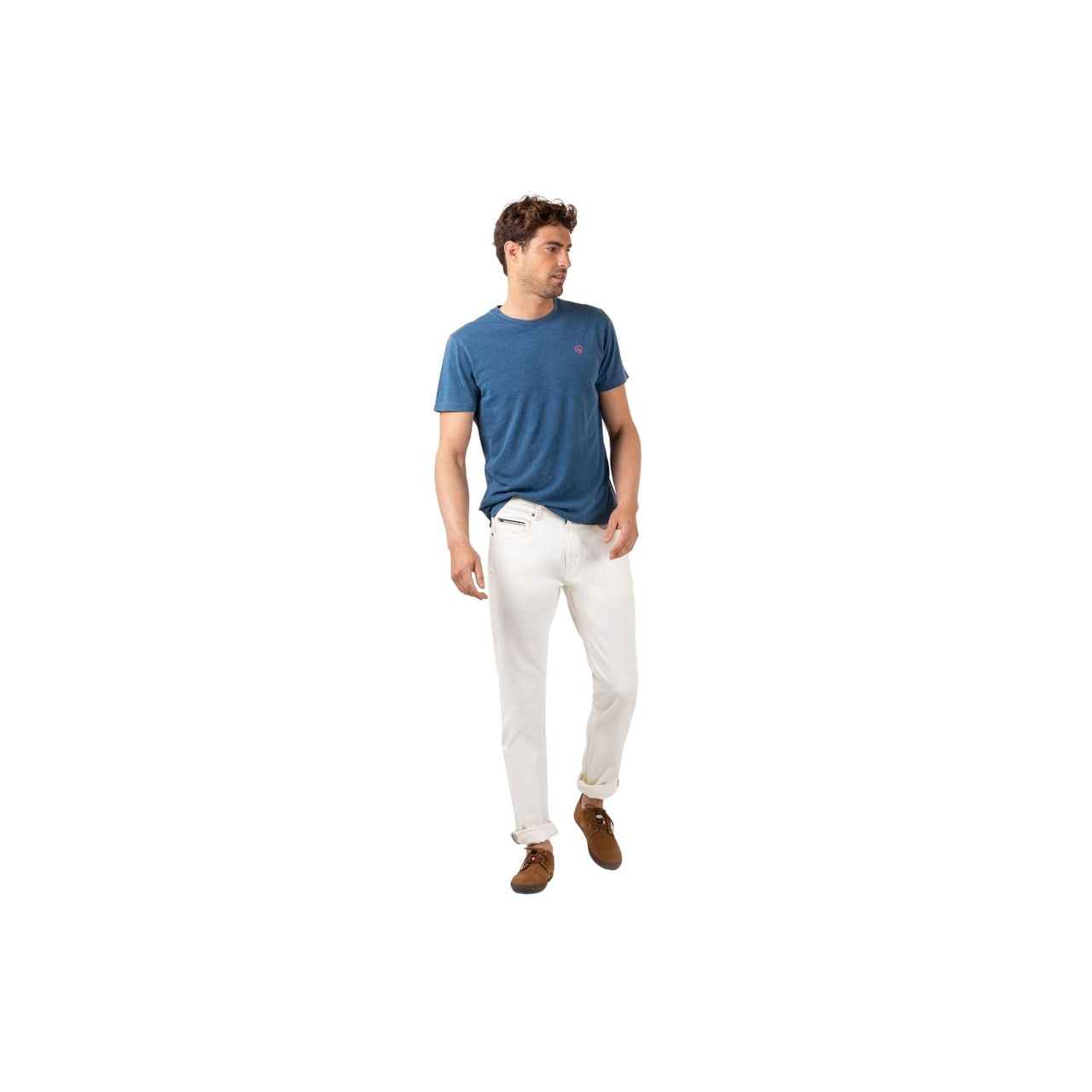 1020S220054 Pantalon el ganso denim blanco