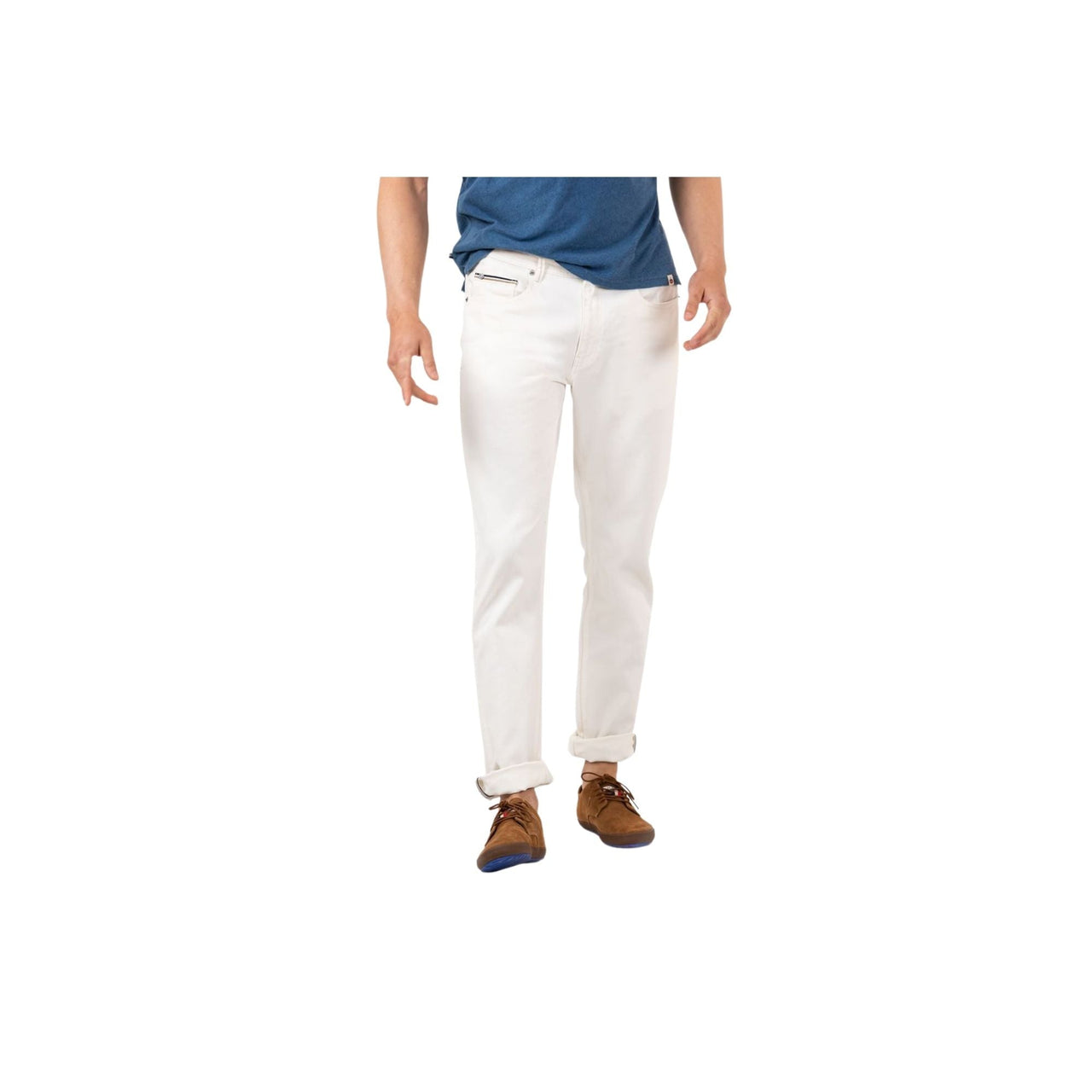 1020S220054 Pantalon el ganso denim blanco