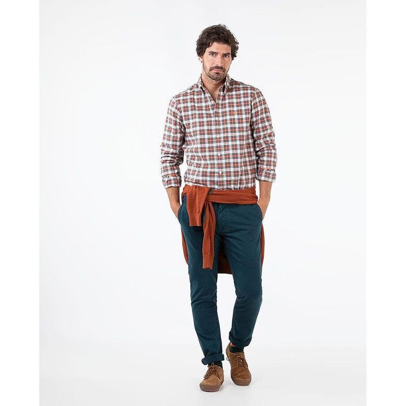 Camisa Basket Weave Naranja Verde | El Ganso