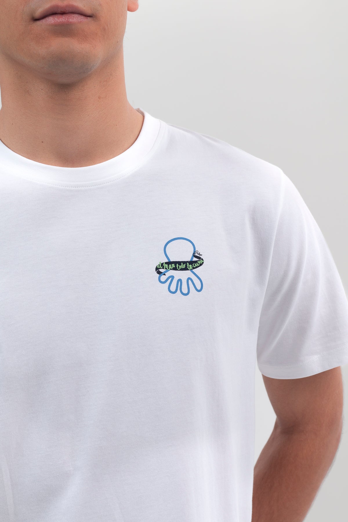 Camiseta El Pulpo Hombre Estampado Logo Blanco · imagen 4